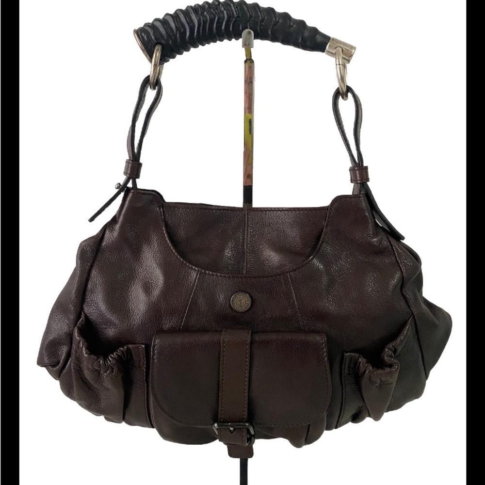 YSL Yves Saint Laurent Mala Mala Horn Bag Brown Leather